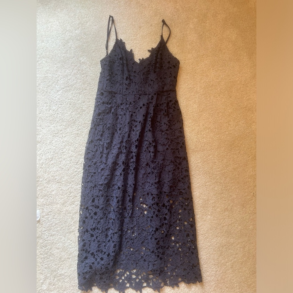 ASTR Lace Midi Dress - Navy